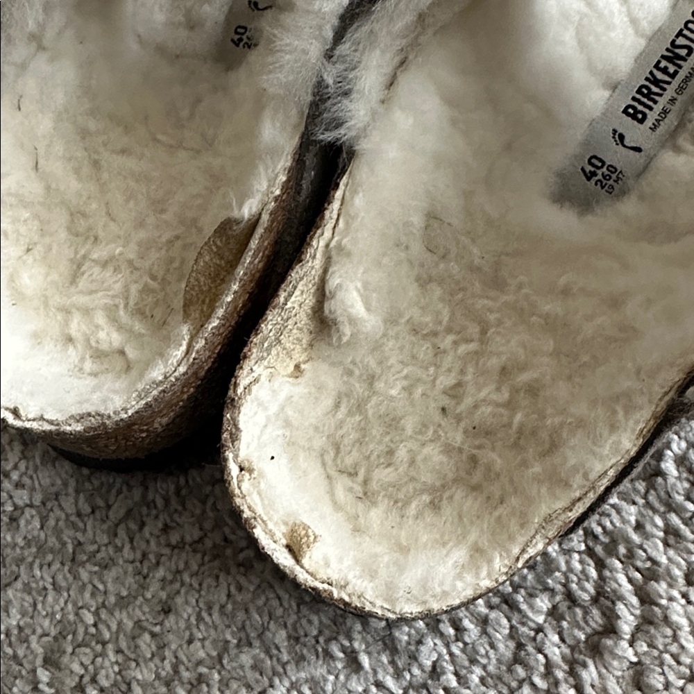 Birkenstock shearling lined Arizona grey sandals sz 40 9 - Picture 6 of 10